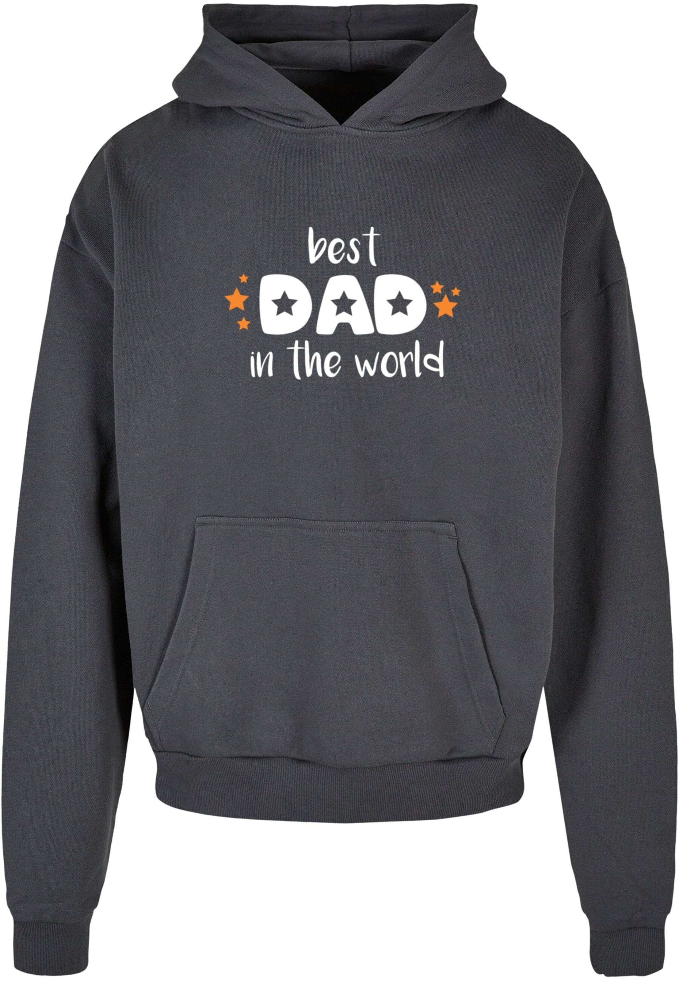 Merchcode Sweatshirt ' Fathers Day - Best Dad In The World' in Grau: Vorderseite