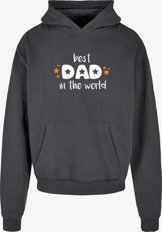 Felpa ' Fathers Day - Best Dad In The World' di Merchcode in grigio: frontale