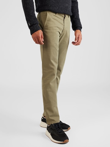 BOSS Orange Slim fit Chino trousers in Green: front