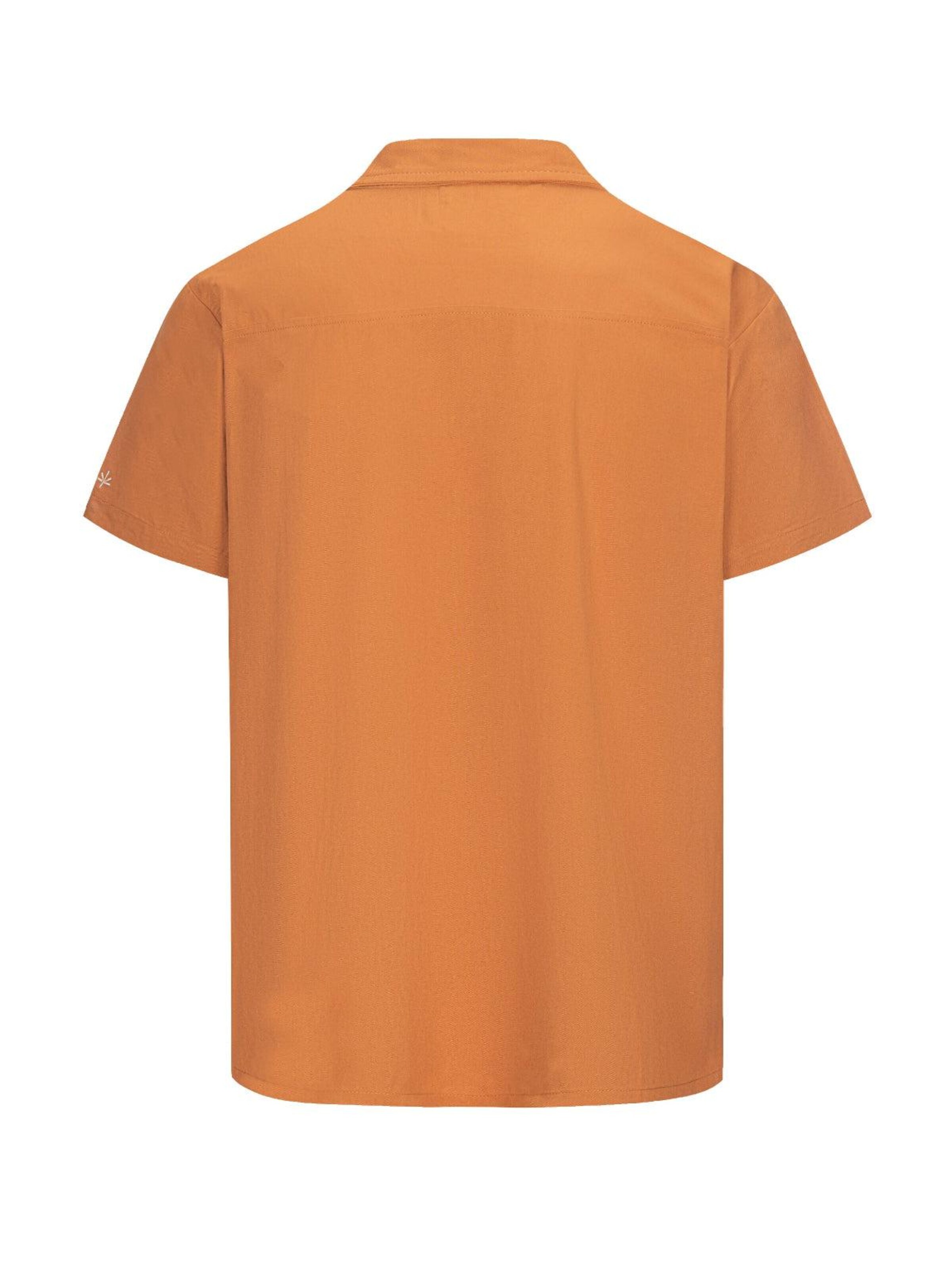 Laurent Vergne Slim fit Button Up Shirt 'Menton - Bowling Shirt Brique' in Orange