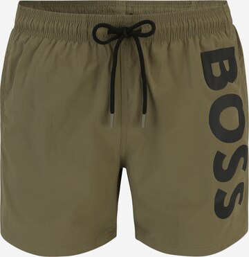 BOSS Swimming shorts 'Octopus' in Green: front
