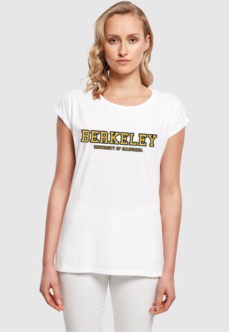 Merchcode Shirt 'Berkeley University' in Wit: voorkant