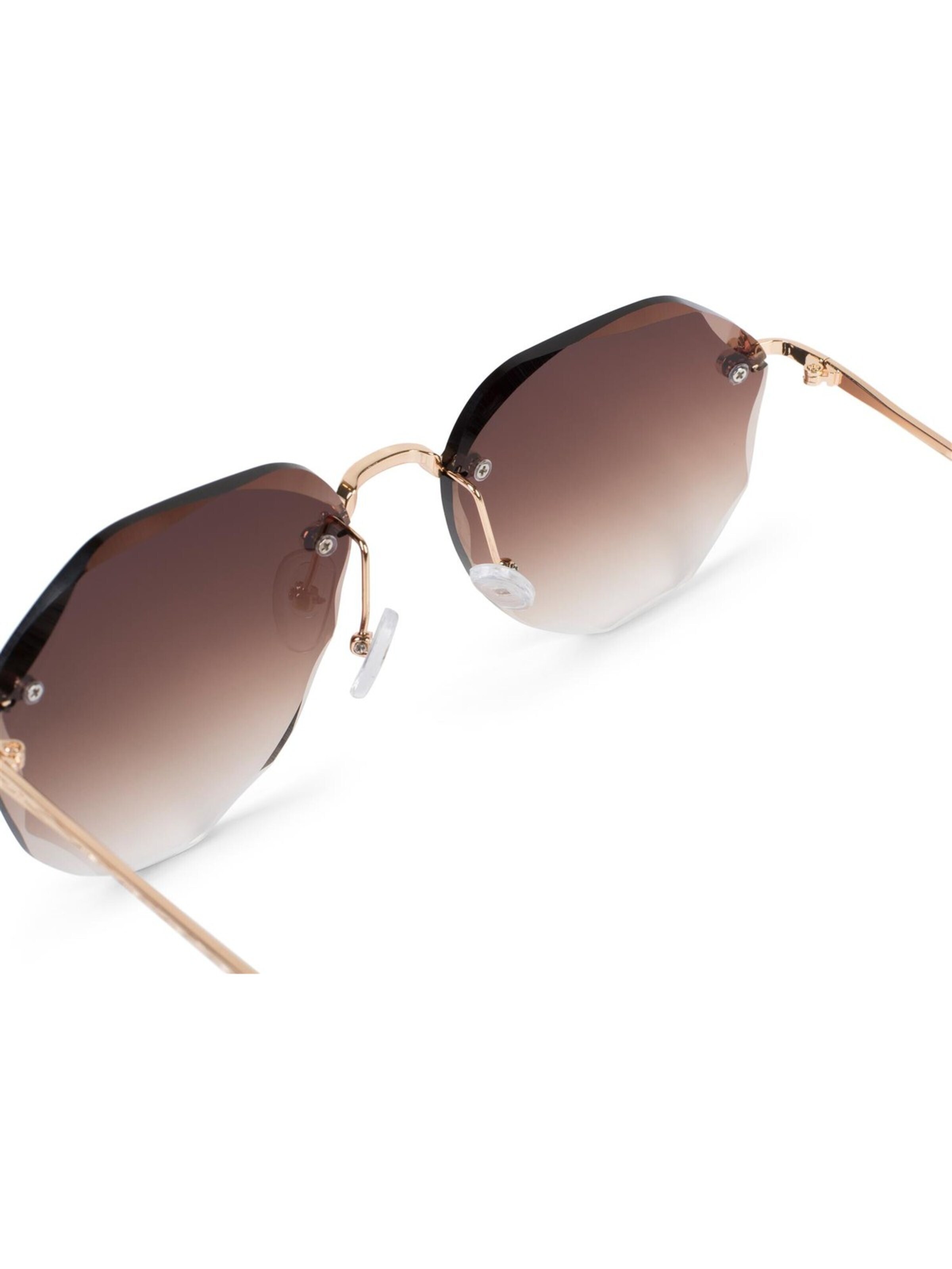 styleBREAKER Sunglasses 'Rahmenlose Piloten Sonnenbrille mit Diamant Schliff' in Brown