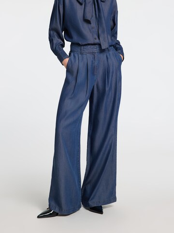 Wide Leg Pantalon à pince 'SLFJANNA' SELECTED FEMME en bleu : devant