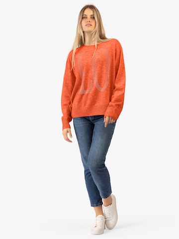 Rainbow Cashmere Pullover in Orange