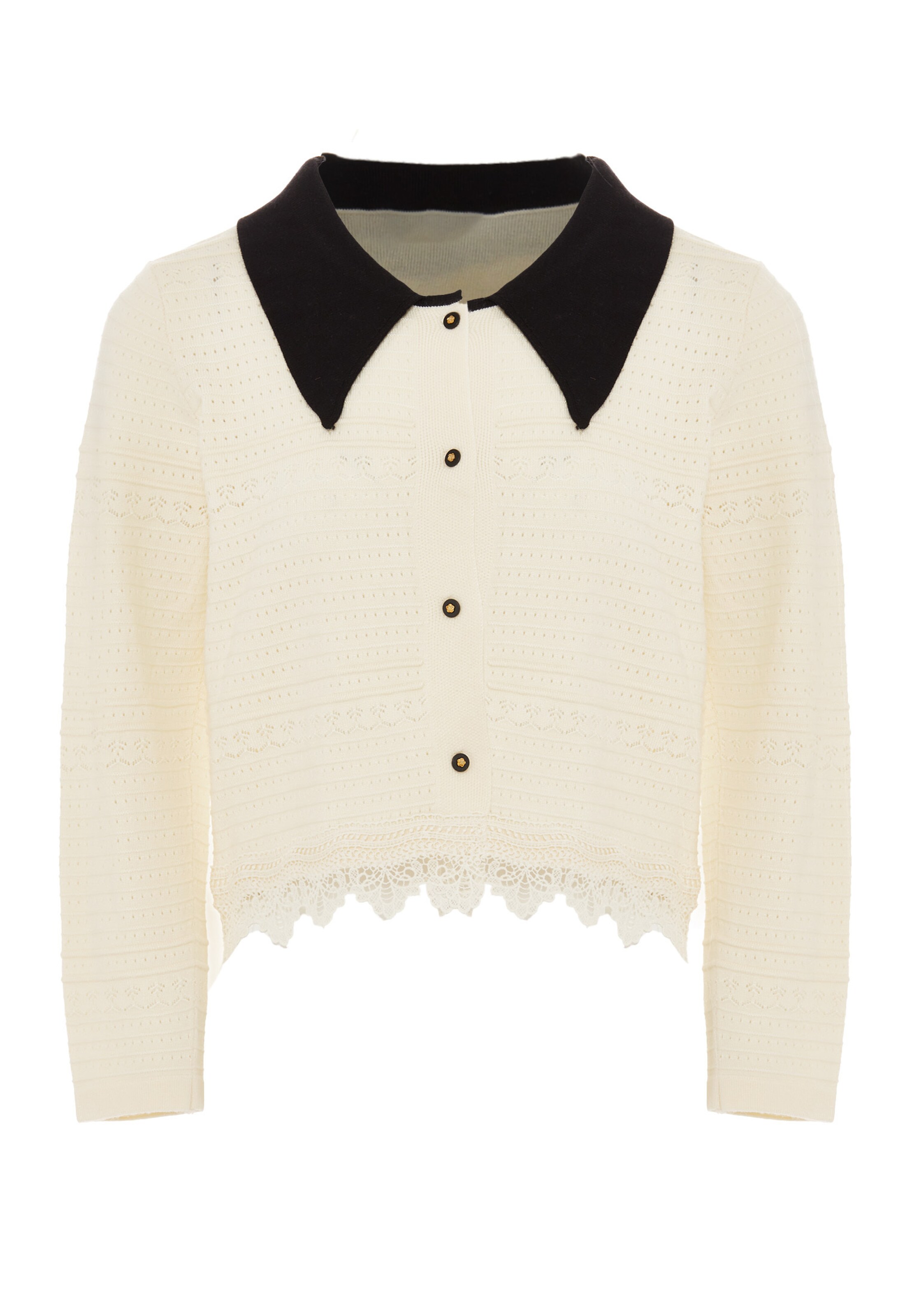 NAEMI Knit cardigan in White: front
