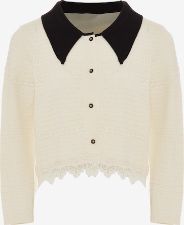 NAEMI Knit cardigan in White: front