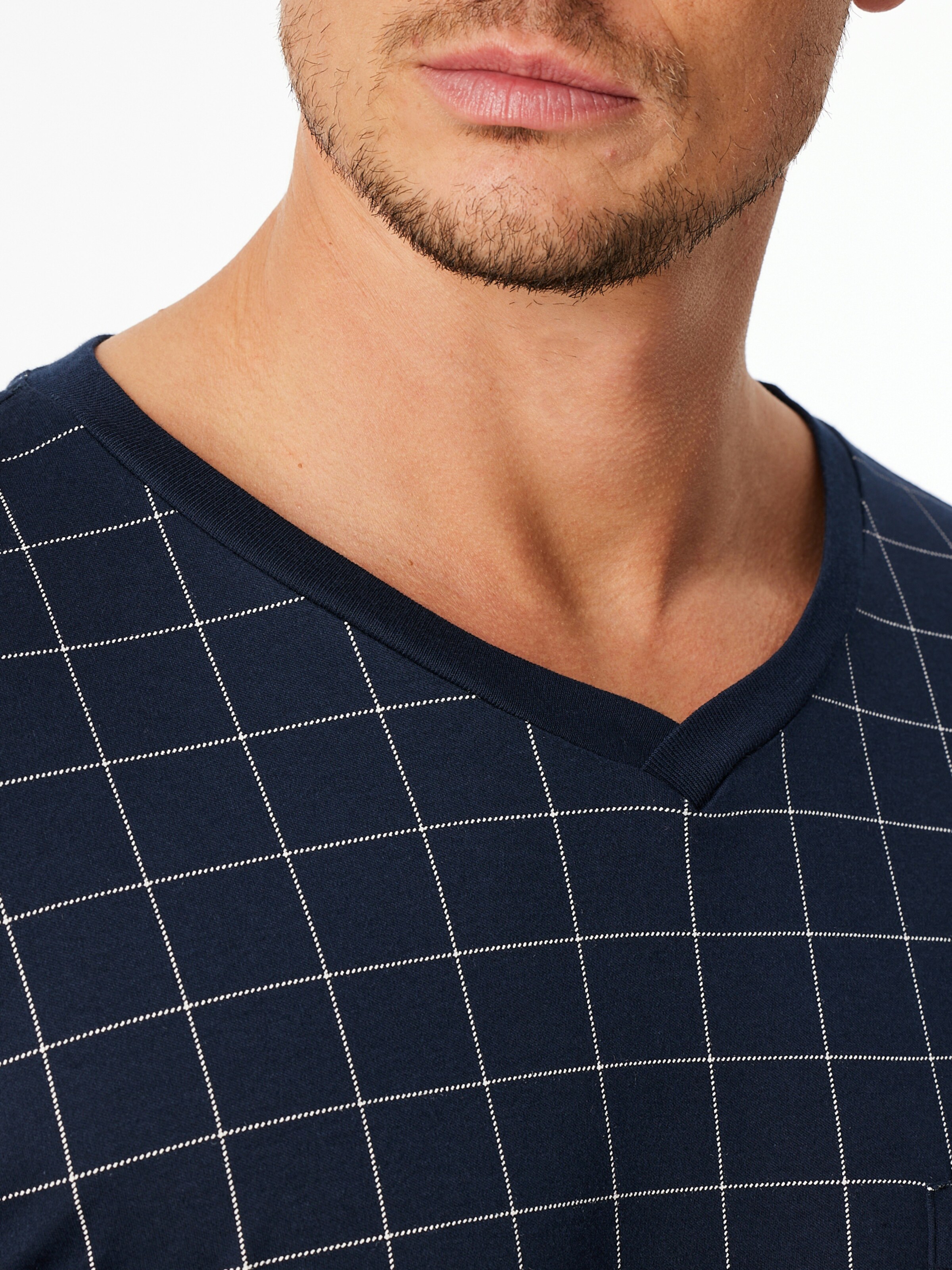 SCHIESSER Pyjama lang 'Fine Interlock' in Blauw