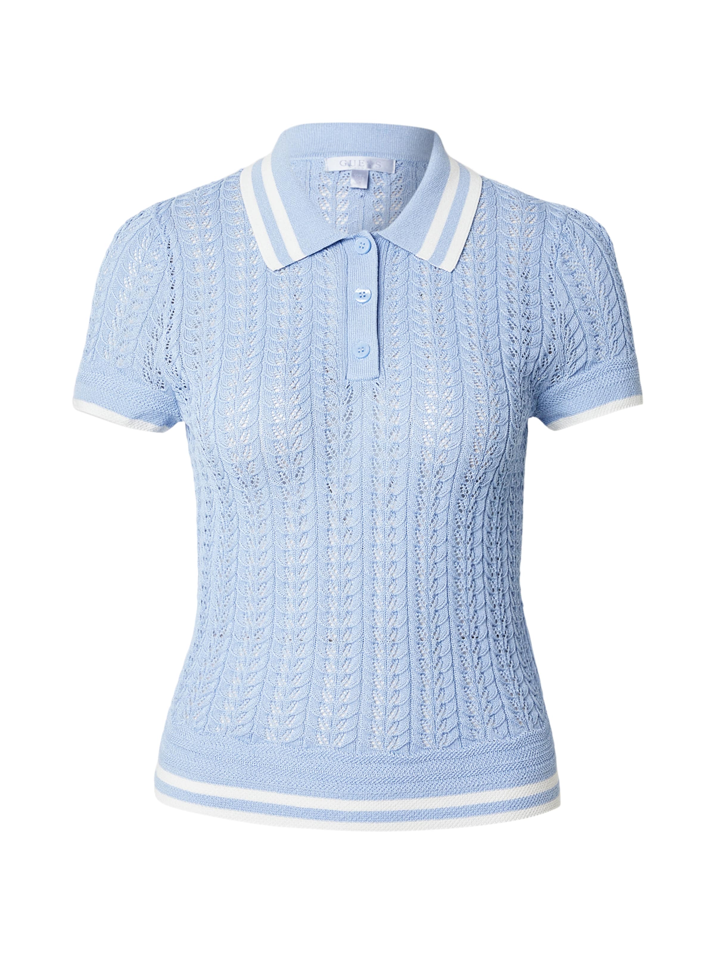 GUESS Pulover 'VIENNA' u svijetloplava / bijela, Pregled proizvoda