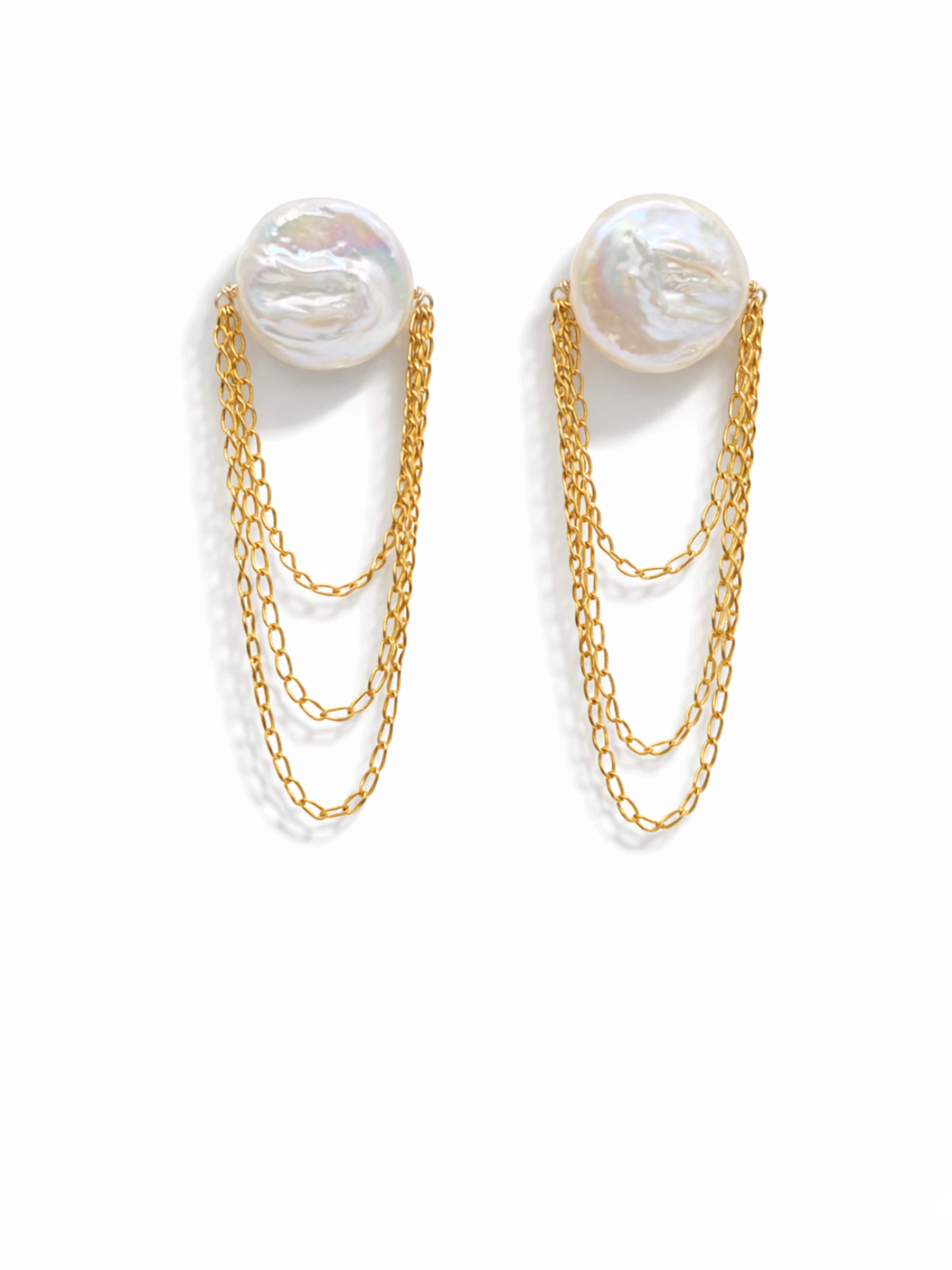 Boucles d'oreilles 'Elena' LA MAISON GISEL B. en blanc : devant
