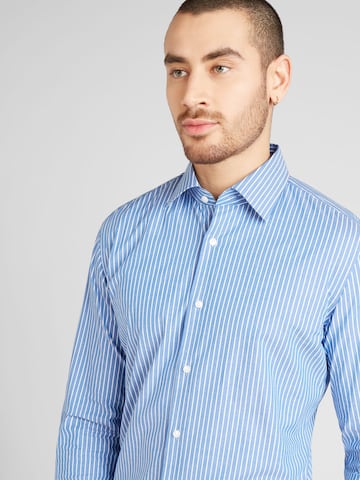 BOSS Black Slim fit Button Up Shirt 'HANK' in Blue
