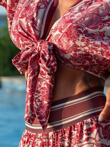 JIORO Kimono 'ASIA BORDEAUX' in Red