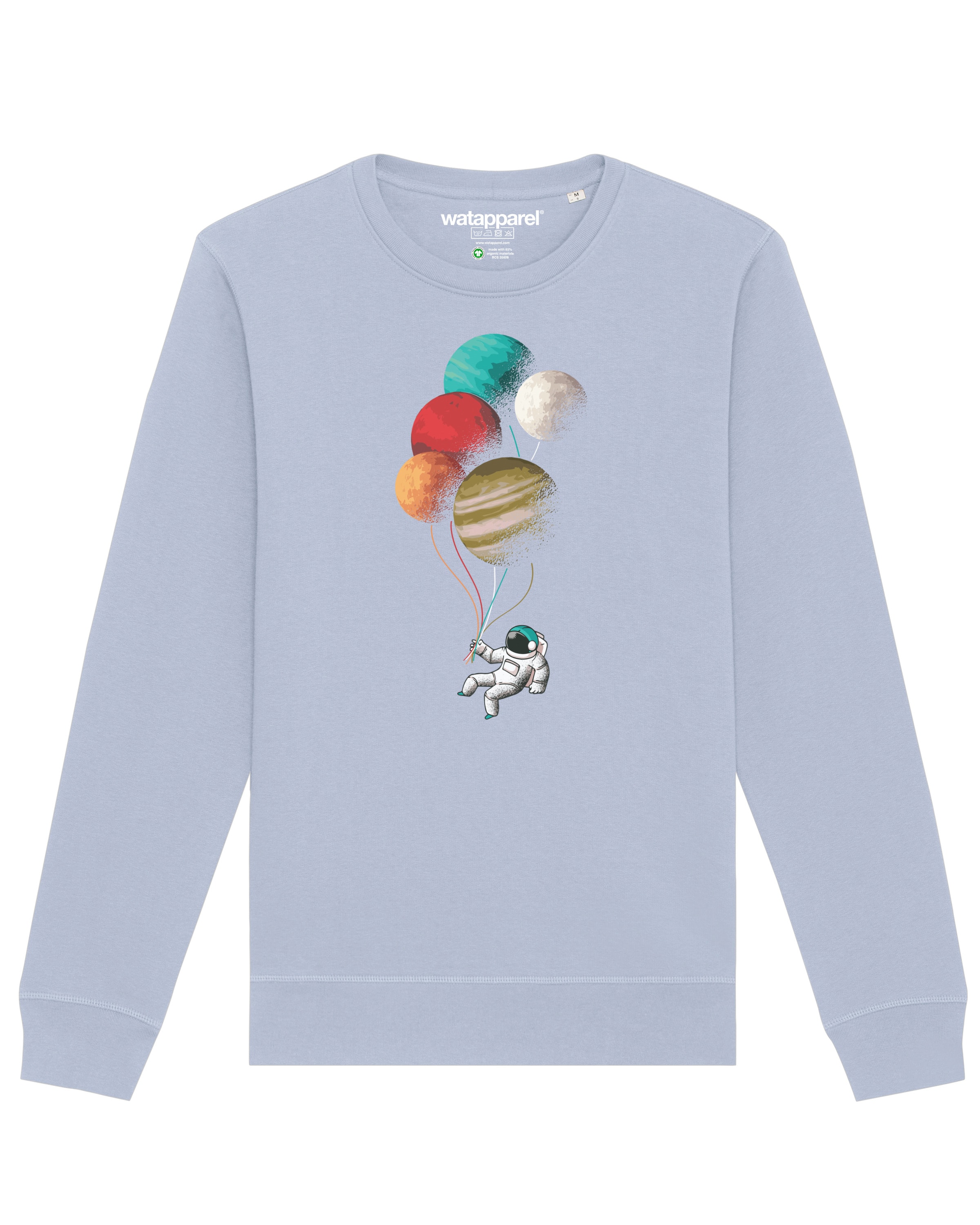 Sweat-shirt ' Balloon Spaceman ' Watapparel en bleu : devant