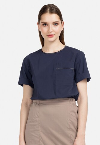 HELMIDGE 3/4-Arm-Bluse in Blau: Vorderseite