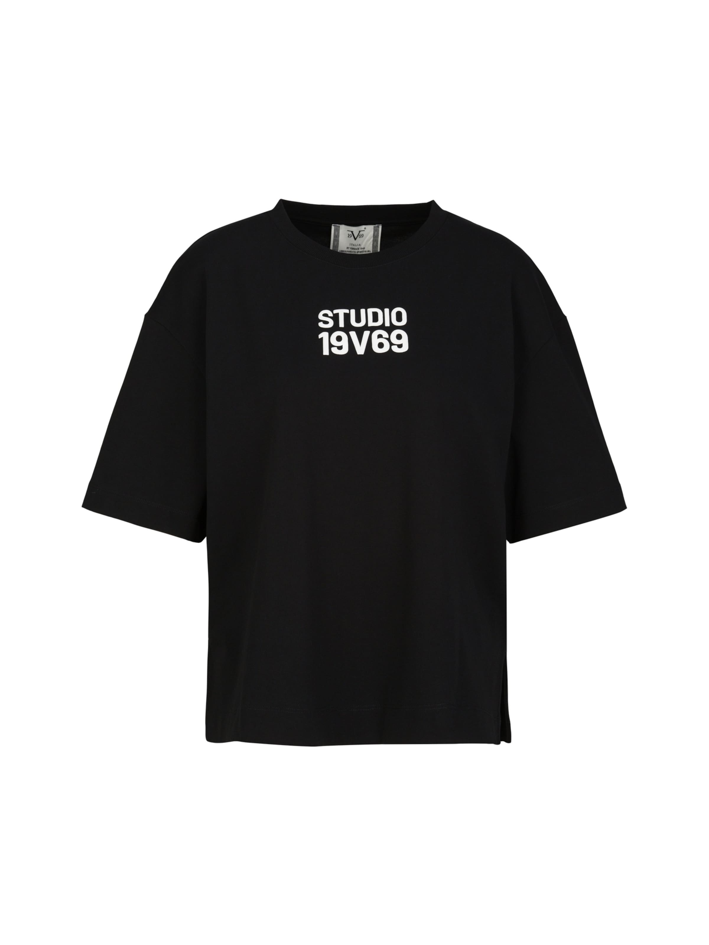 19V69 ITALIA T-Shirt 'Petonia Studio' in Schwarz: Vorderseite