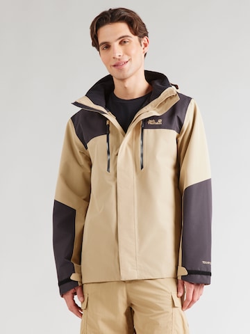 JACK WOLFSKINOutdoor jakna 'JASPER' - smeđa boja: prednji dio