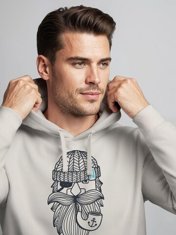 Neverless Sweatshirt 'Sailor Captain mit Pfeife' in Beige