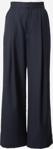 Custommade Wide leg Pleated Pants 'Pansy' in Blue: front