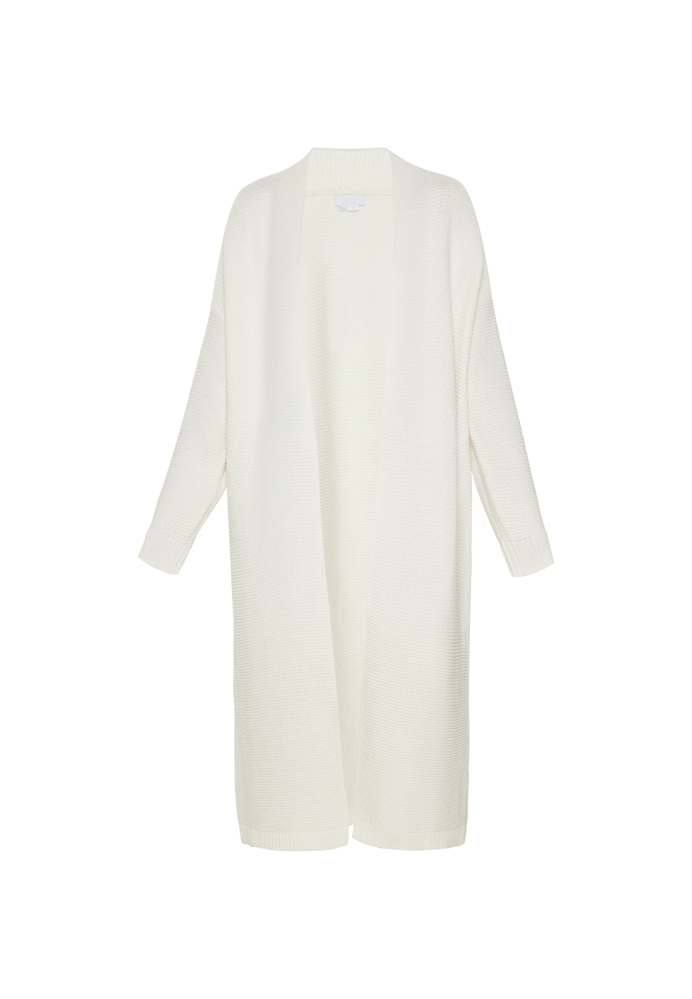 usha WHITE LABEL Πλεκτή ζακέτα σε λευκό: μπροστά