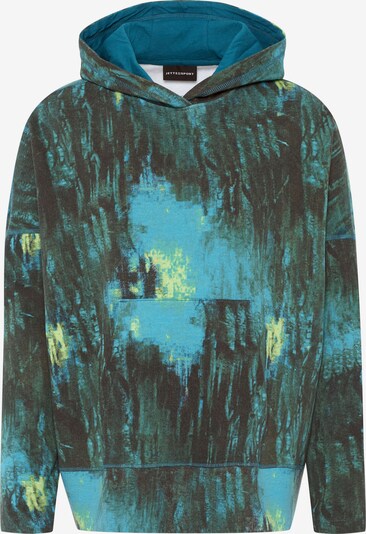 Jette Sport Sweatshirt in hellblau / limone / dunkelgrün, Produktansicht