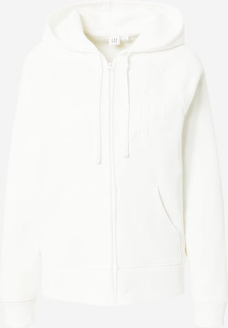 GAP - Sudadera con cremallera en blanco: frente