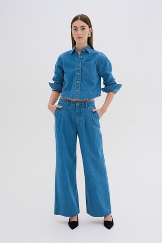 Wide Leg Jean à pince 'Zito' My Essential Wardrobe en bleu