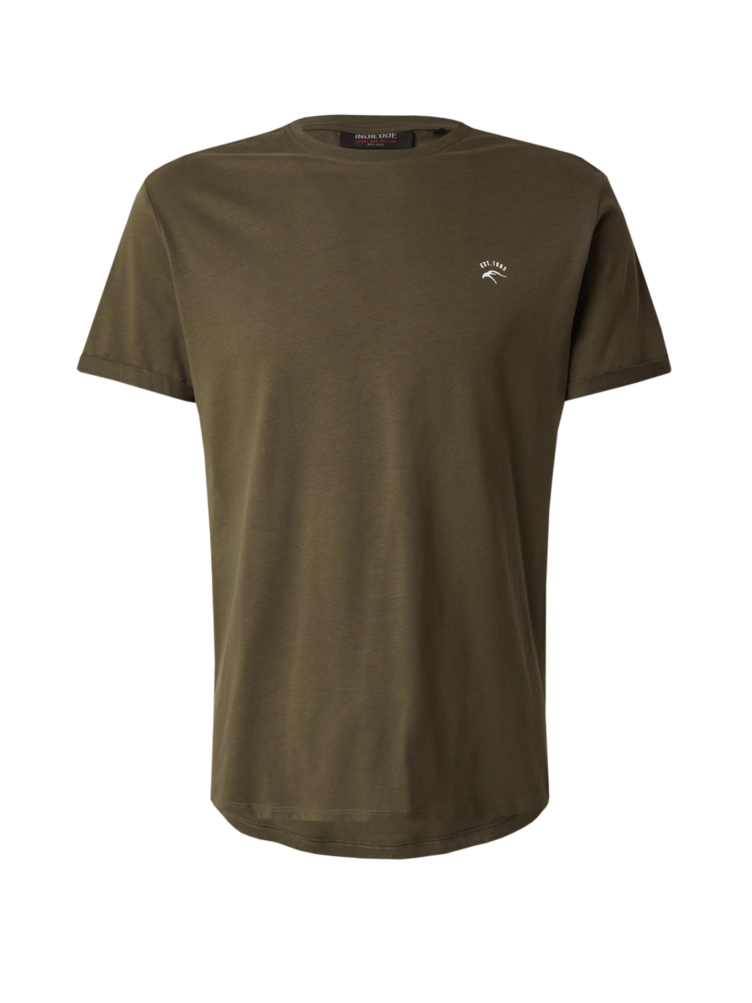 INDICODE JEANS Тениска &#x27;Kloge&#x27; в зелено: отпред