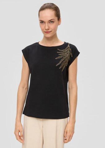 T-shirt s.Oliver BLACK LABEL en noir : devant