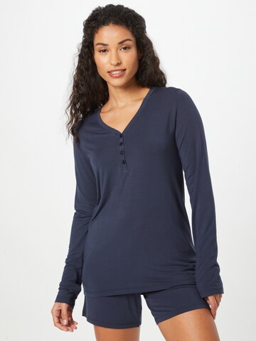 SCHIESSER Pajama Shirt in Blue: front