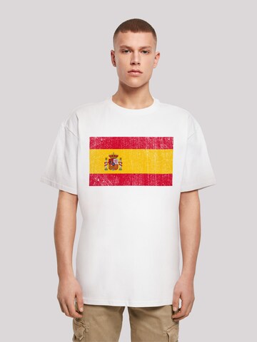 F4NT4STIC Shirt 'Spain Spanien Flagge distressed' in Weiß: predná strana