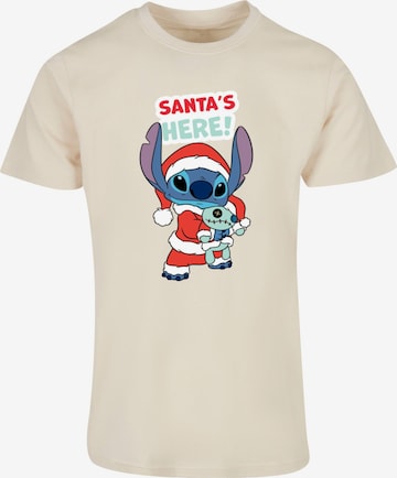 ABSOLUTE CULT T-Shirt 'Lilo And Stitch - Santa Is Here' in Beige: predná strana