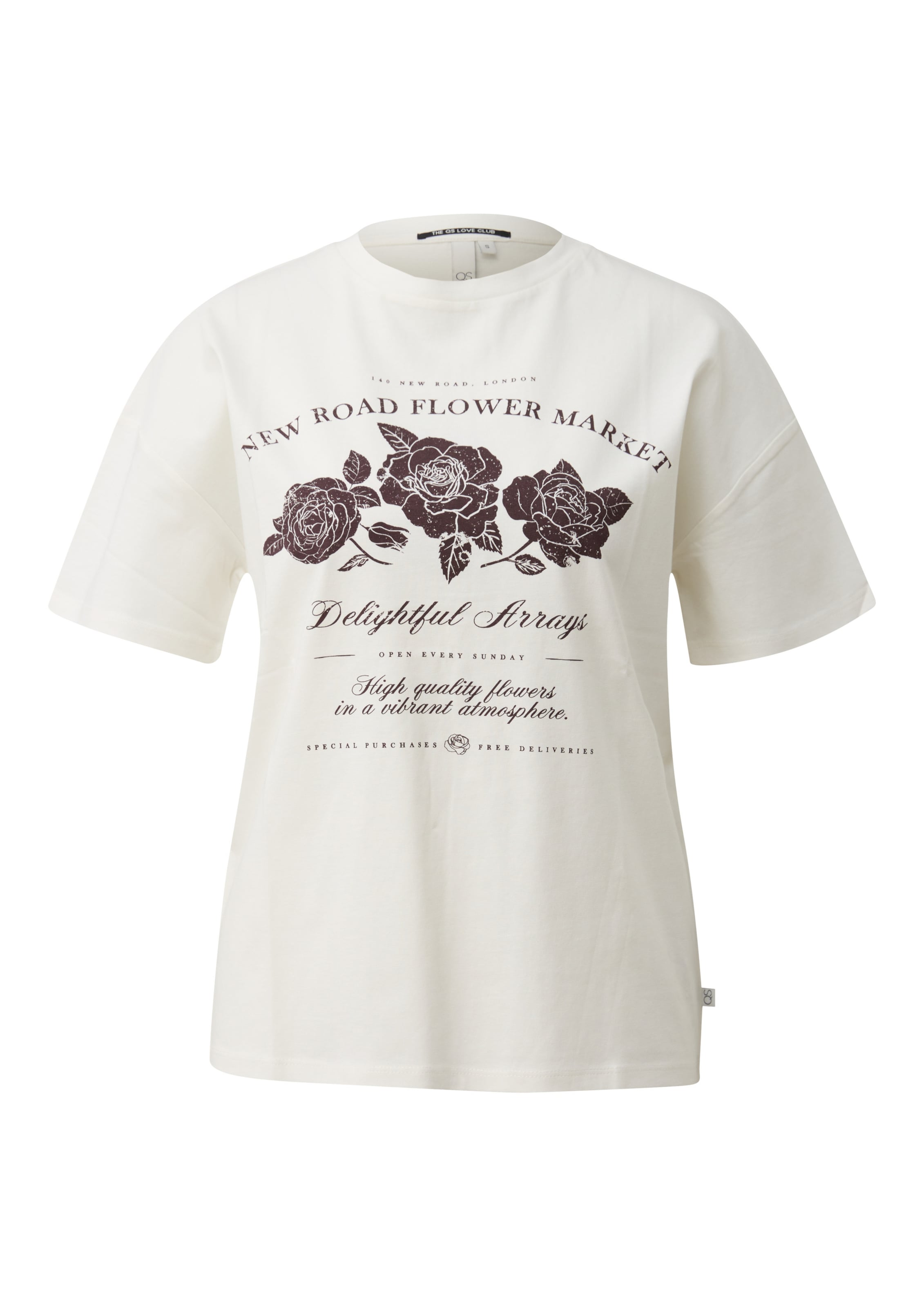 T-shirt QS en beige : devant