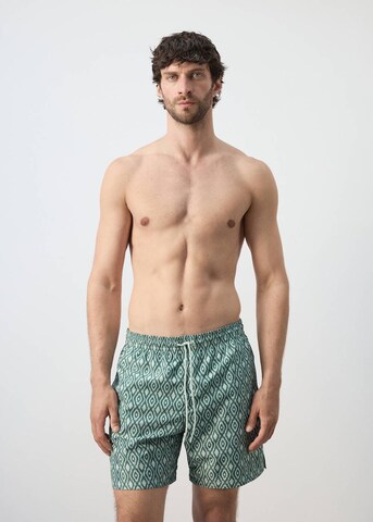 MANGO MAN Board Shorts 'Geo2' in Green: front