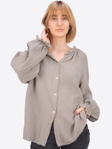 Chemisier 'Emma' Seasons of April en marron : devant