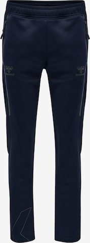 Coupe slim Pantalon de sport Hummel en bleu : devant