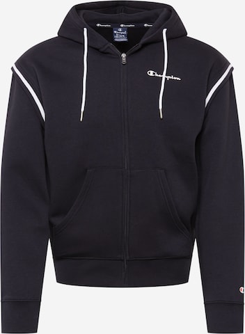 Champion Authentic Athletic Apparel Sweatjacke in Schwarz: predná strana