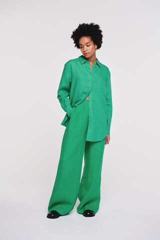 Aligne Wide leg Pleat-front trousers 'Hainault ' in Green