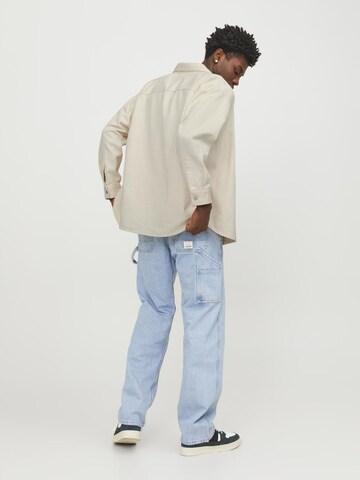 JACK & JONES Comfort fit Button Up Shirt in Beige