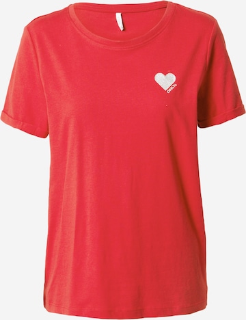 ONLY T-Shirt 'KITA' in Rot: predná strana