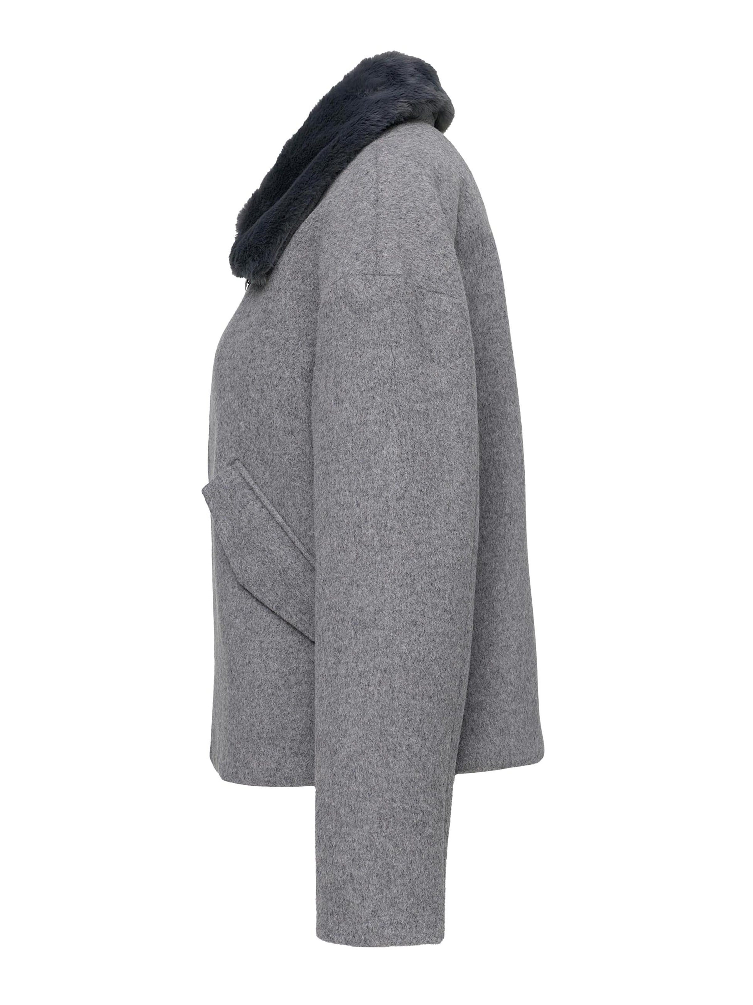 MANISA Between-season jacket 'Wolljacke' in Grey