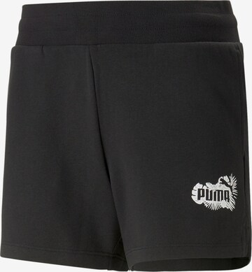 PUMA - regular Pantalón deportivo 'FLOWER POWER 4"' en negro: frente