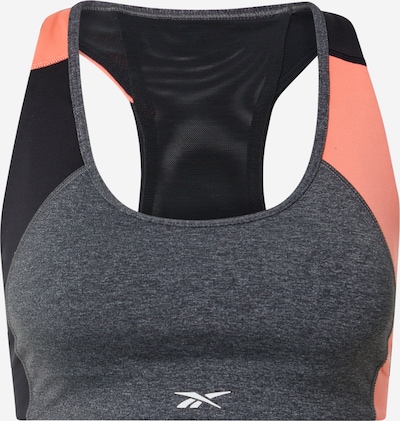 Reebok Sport Sport-BH in graumeliert / altrosa / schwarz, Produktansicht