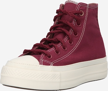 CONVERSE - Sapatilhas altas em vermelho: frente