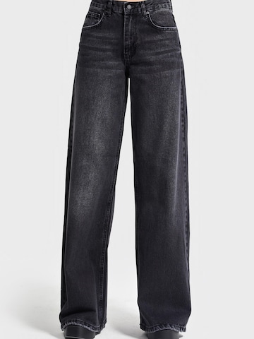 IT'S BASIC Wide leg Jeans 'ELENA Palazzo Mid Rise Jeans' in Black