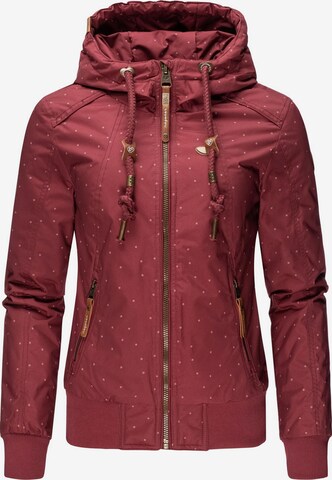 Ragwear Winterjacke 'Druna Print Winter' in Rot: predná strana