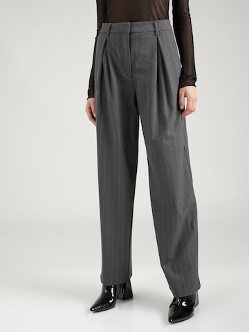 Wide Leg Pantalon à pince 'Zia' WEEKDAY en gris : devant