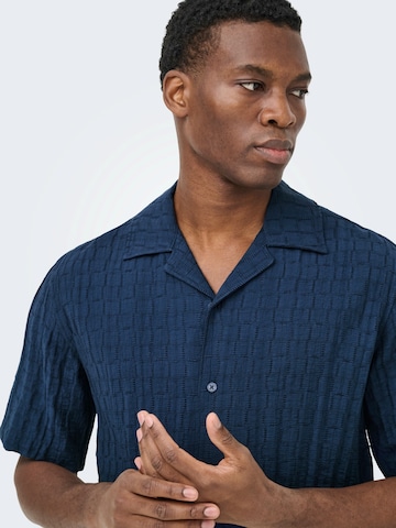 Only & Sons Regular Fit Hemd 'ONSCARTER' in Blau