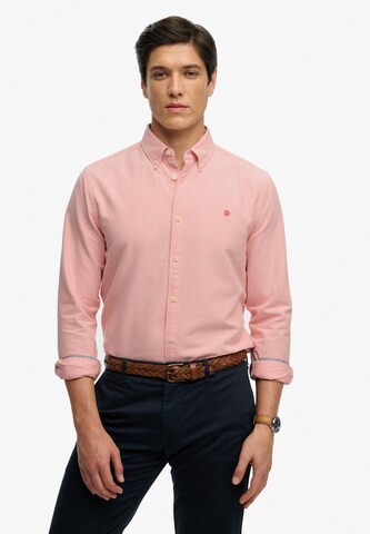 Fit confort Chemise 'Oxford Preppy' Superdry & Co en rose : devant