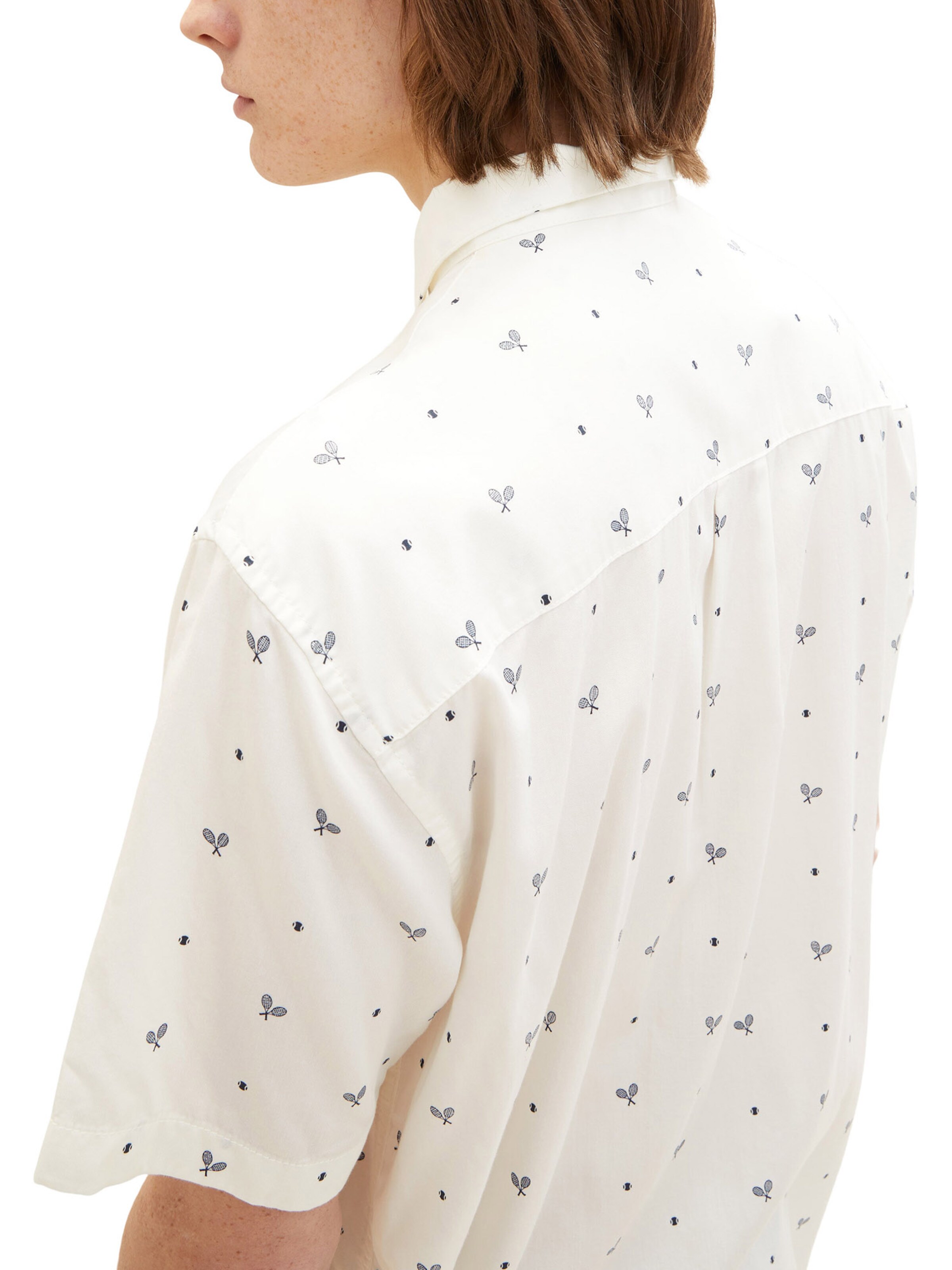 TOM TAILOR DENIM Regular fit Button Up Shirt in White