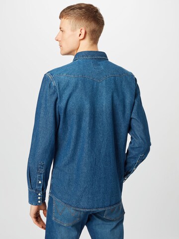 mėlyna WRANGLER Standartinis modelis Marškiniai 'Western Shirt'